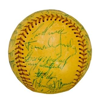 1974 New York Yankees Team-Signed Baseball (35 Signatures including Munson and Murcer) 